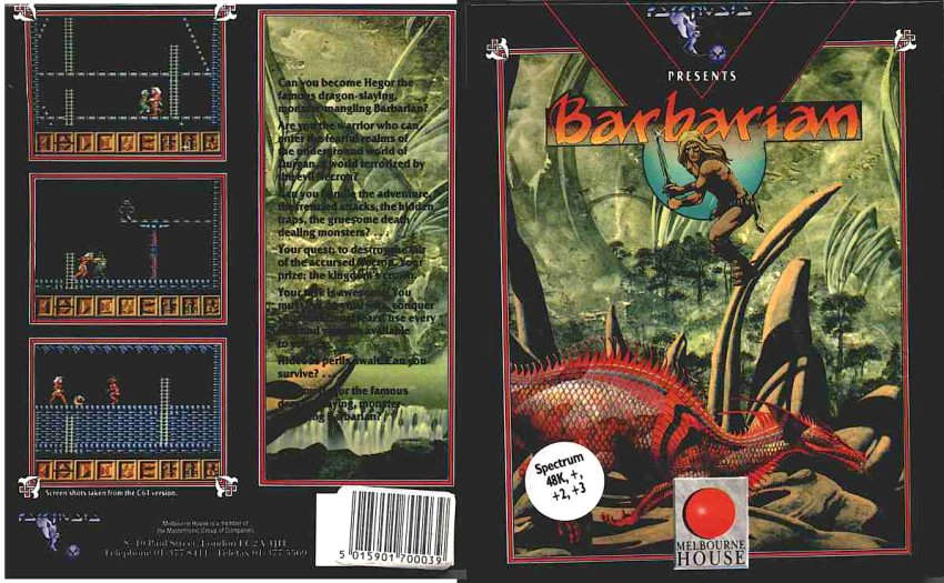 Barbarian box art for ZX Spectrum